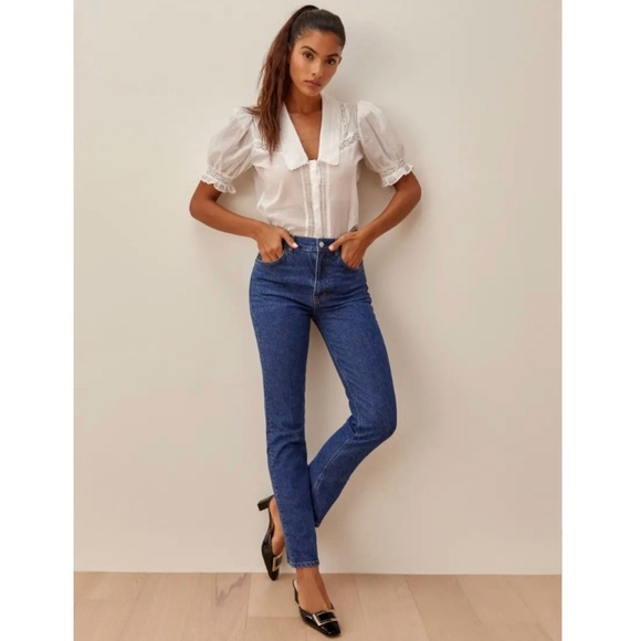 Reformation Liza High Rise Straight Jeans - Picture 1 of 15